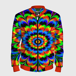 Бомбер мужской Оптические иллюзии психоделика, цвет: 3D-красный
