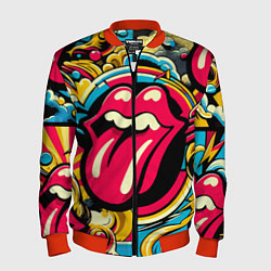 Мужской бомбер Rolling Stones logo - pop art pattern