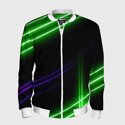 Мужской бомбер Green pink purple line