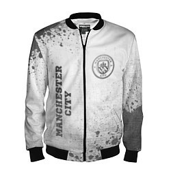 Бомбер мужской Manchester City - white gradient вертикально, цвет: 3D-черный