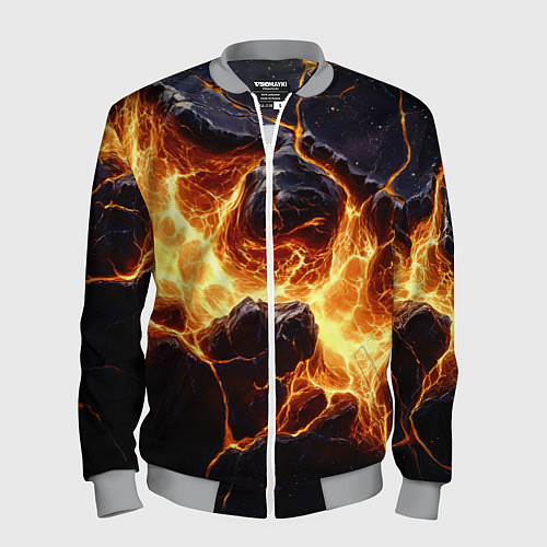 Мужской бомбер Золотая лава текстура / 3D-Меланж – фото 1
