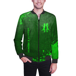 Бомбер мужской Hunter x Hunter - green gradient вертикально, цвет: 3D-черный — фото 2