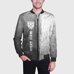 Бомбер мужской West Ham - grey gradient по-вертикали, цвет: 3D-черный — фото 2