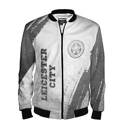 Бомбер мужской Leicester City - white gradient вертикально, цвет: 3D-черный