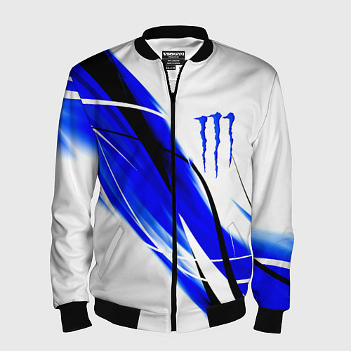 Мужской бомбер Monster energy линии абстракции / 3D-Черный – фото 1