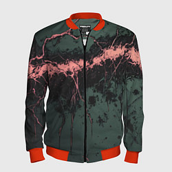 Бомбер мужской Гранж потертая текстура, цвет: 3D-красный