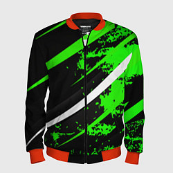 Мужской бомбер Color black and green