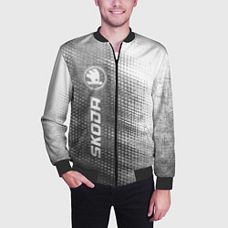 Бомбер мужской Skoda - grey gradient по-вертикали, цвет: 3D-черный — фото 2