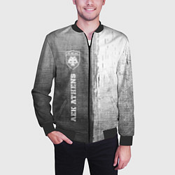 Бомбер мужской AEK Athens - grey gradient по-вертикали, цвет: 3D-черный — фото 2