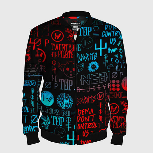 Мужской бомбер Twenty one pilots rock pattern / 3D-Черный – фото 1