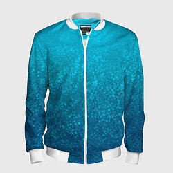 Бомбер мужской Лазурный голубой текстурный градиент, цвет: 3D-белый