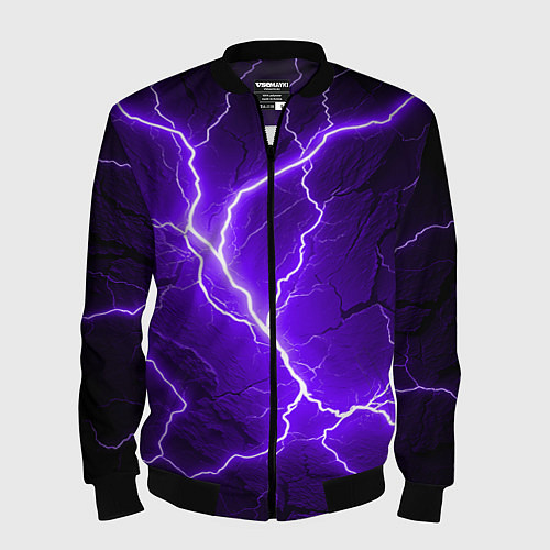 Мужской бомбер Color purple black / 3D-Черный – фото 1