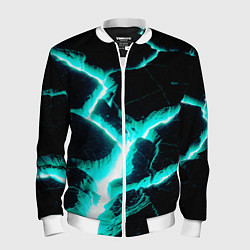 Бомбер мужской Color light blue black, цвет: 3D-белый