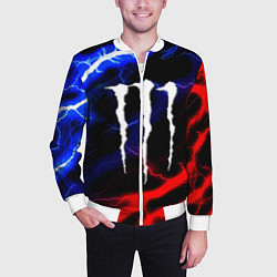 Бомбер мужской Monster energy молнии неон, цвет: 3D-белый — фото 2