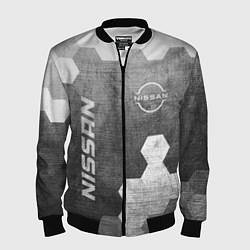 Мужской бомбер Nissan - grey gradient вертикально