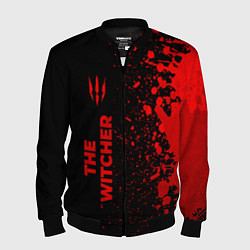 Бомбер мужской The Witcher - red gradient по-вертикали, цвет: 3D-черный