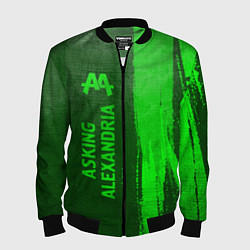 Мужской бомбер Asking Alexandria - green gradient по-вертикали