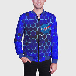 Бомбер мужской Nasa голубая броня, цвет: 3D-синий — фото 2