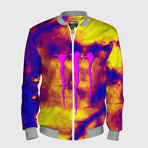 Мужской бомбер Monster energy storm grunge / 3D-Меланж – фото 1