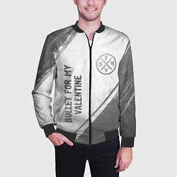 Бомбер мужской Bullet For My Valentine - white gradient вертикаль, цвет: 3D-черный — фото 2