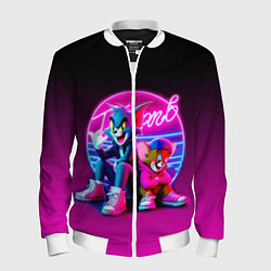 Мужской бомбер Tom and Jerry - neon glow fantasy