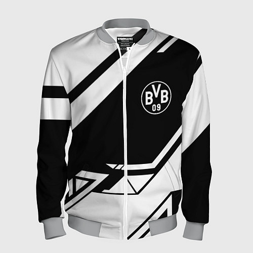 Мужской бомбер Borussia geometry black / 3D-Меланж – фото 1