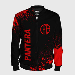 Бомбер мужской Pantera - red gradient вертикально, цвет: 3D-черный