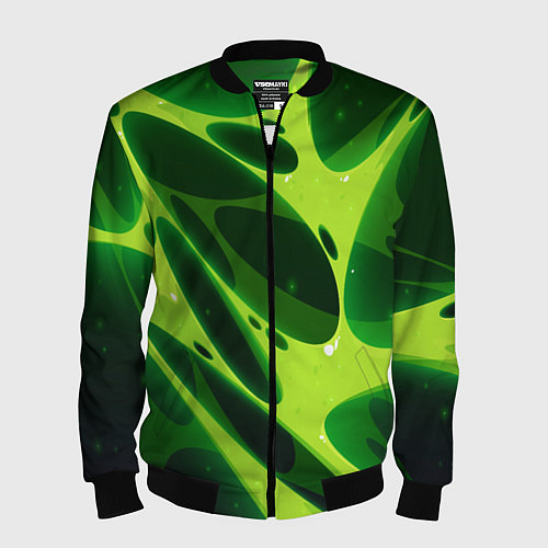 Мужской бомбер Color green light green / 3D-Черный – фото 1
