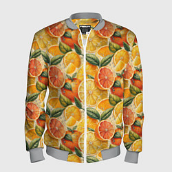 Бомбер мужской Апельсиновый фреш сочные дольки, цвет: 3D-меланж