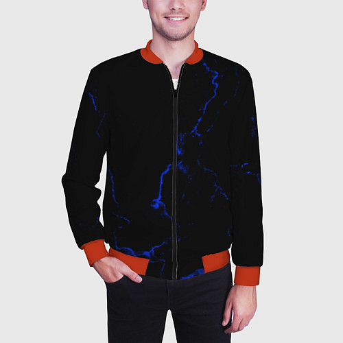 Мужской бомбер Color black blue / 3D-Красный – фото 3