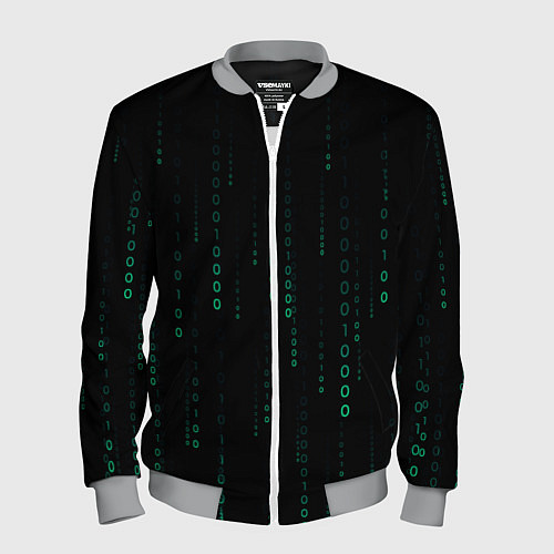 Мужской бомбер Color black turquoise / 3D-Меланж – фото 1