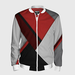 Мужской бомбер Color black red grey