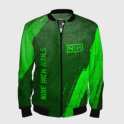 Бомбер мужской Nine Inch Nails - green gradient вертикально, цвет: 3D-черный