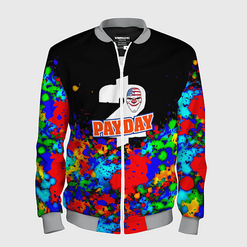 Мужской бомбер Payday2 неоновые краски / 3D-Меланж – фото 1