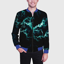 Бомбер мужской Lightning light blue glow, цвет: 3D-синий — фото 2