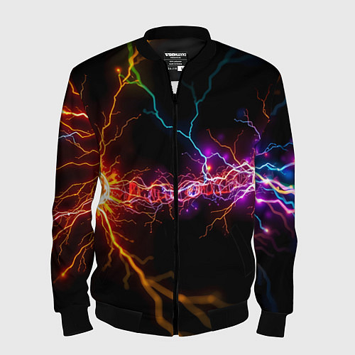 Мужской бомбер Две неоновые вспышки / 3D-Черный – фото 1