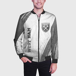 Бомбер мужской West Ham - white gradient вертикально, цвет: 3D-черный — фото 2