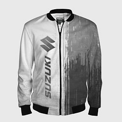 Бомбер мужской Suzuki - white gradient по-вертикали, цвет: 3D-черный