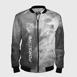 Бомбер мужской Porsche - grey gradient по-вертикали, цвет: 3D-черный