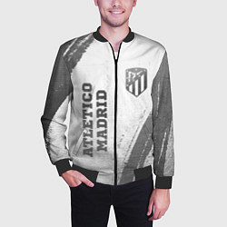 Бомбер мужской Atletico Madrid - white gradient вертикально, цвет: 3D-черный — фото 2