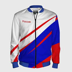 Мужской бомбер Россия бело-сине-красный