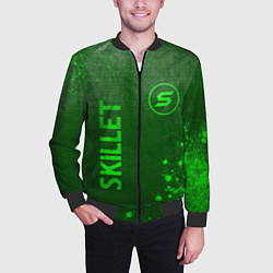 Бомбер мужской Skillet - green gradient вертикально, цвет: 3D-черный — фото 2