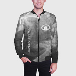 Бомбер мужской Great Wall - grey gradient вертикально, цвет: 3D-черный — фото 2