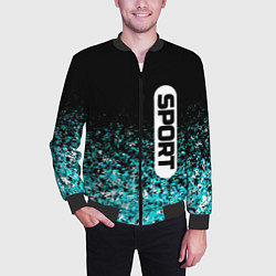 Бомбер мужской Sport чёрно-голубой пятнистый, цвет: 3D-черный — фото 2