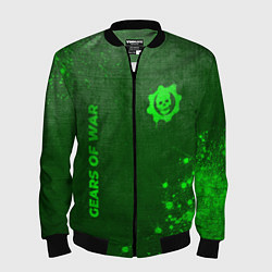 Мужской бомбер Gears of War - green gradient вертикально