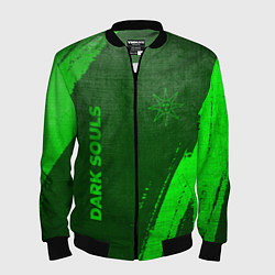 Бомбер мужской Dark Souls - green gradient вертикально, цвет: 3D-черный