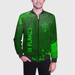 Бомбер мужской In Flames - green gradient вертикально, цвет: 3D-черный — фото 2