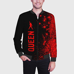 Бомбер мужской Queen - red gradient по-вертикали, цвет: 3D-черный — фото 2