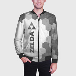 Бомбер мужской Zelda - white gradient по-вертикали, цвет: 3D-черный — фото 2