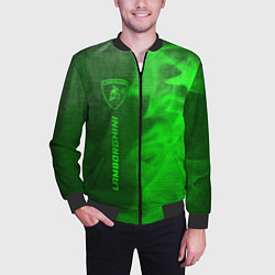 Бомбер мужской Lamborghini - green gradient по-вертикали, цвет: 3D-черный — фото 2